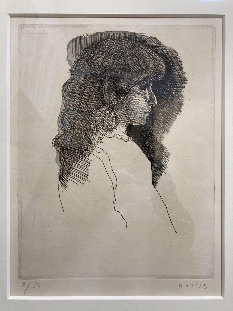 真作保証] 小磯良平 婦人像 エッチング EA 直筆サインあり