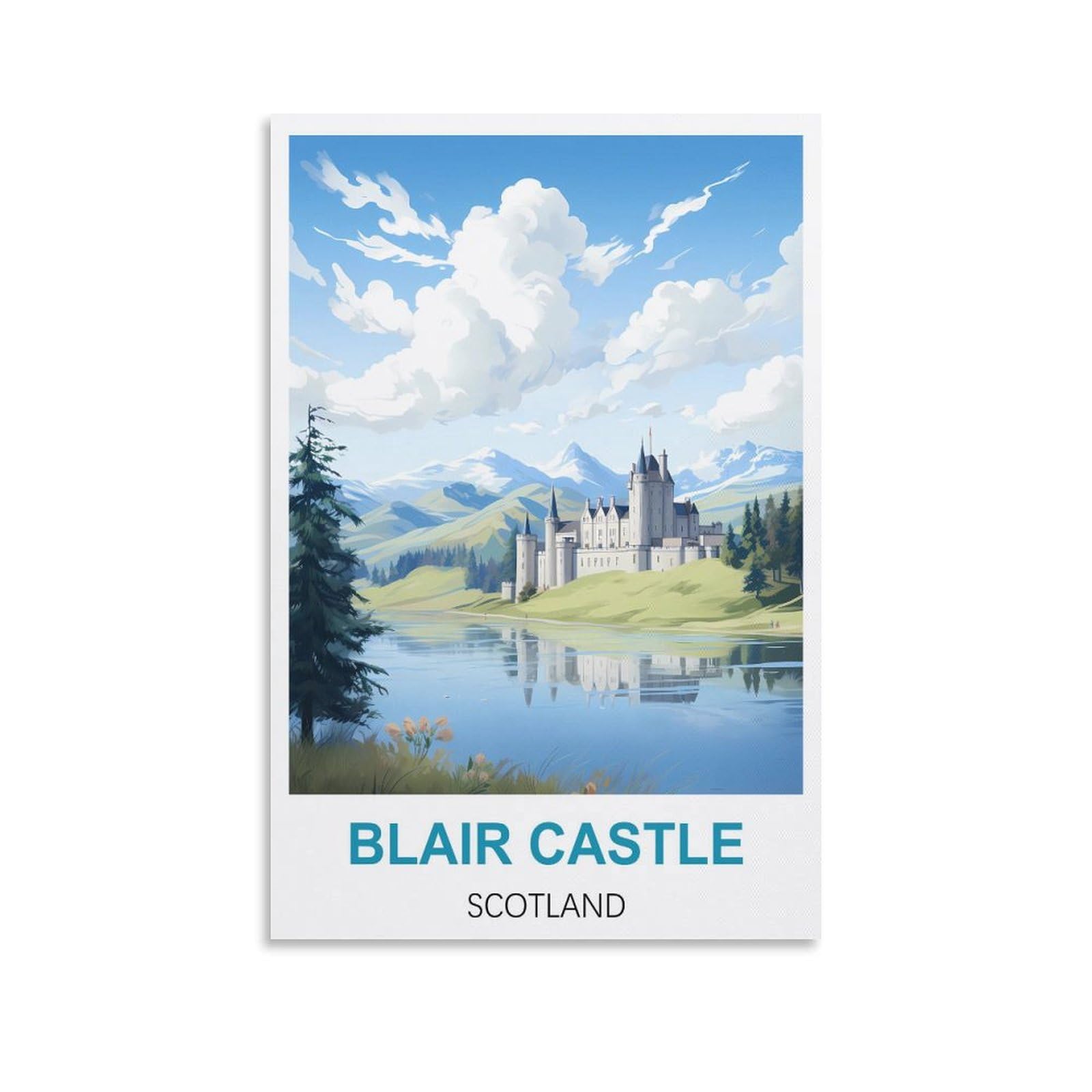 EZMLFA DIY Diamond Painting,Blair Castle Scotland 5D Diamond Art DIY Cross Stitch Crystal Rhinestone Embroidery Pictures Craft for Home Wall 40x40cm