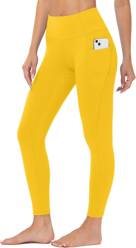 Women's Leggings with Pockets, High Waisted Tummy Control Yoga Pants for Workout Running, Thick Stretch Buttery Soft