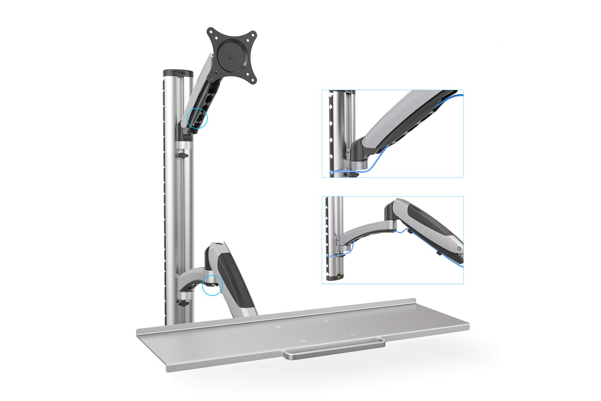 DIGITUS Bras pivotant pour Moniteur LCD/LED, avec Support Clavier