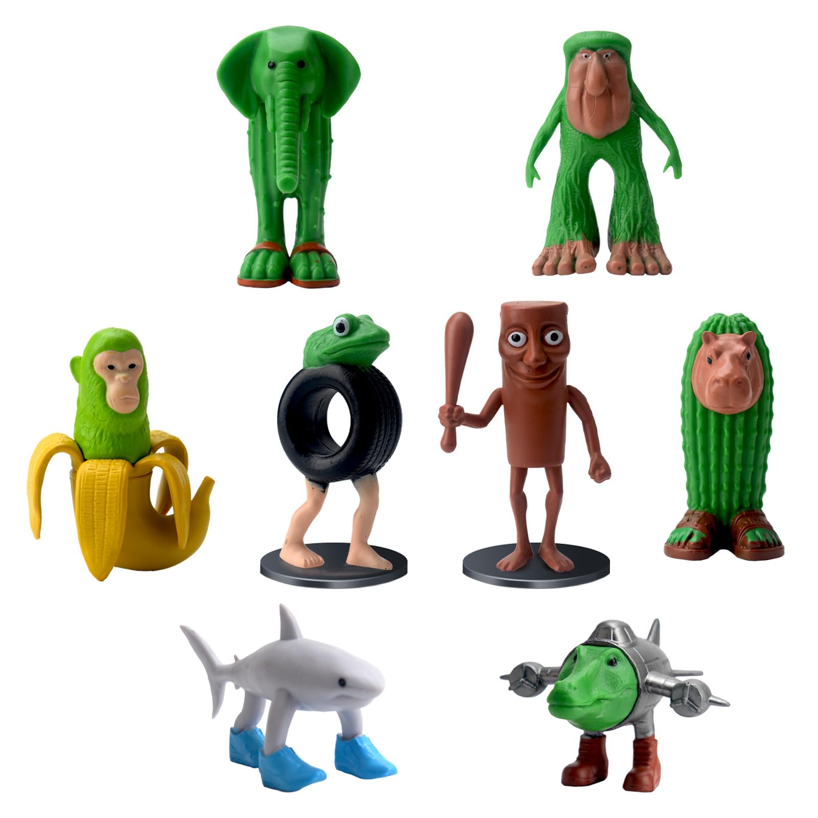 KutaKuta 8 PCS Tung Tung Tung Sahur Figures, Italian Brainrot Action Figures, Tralalero Tralala 3D Printed Desk Toy, Fun Collectible Desk Decor Gifts for Kids and Adults Fans