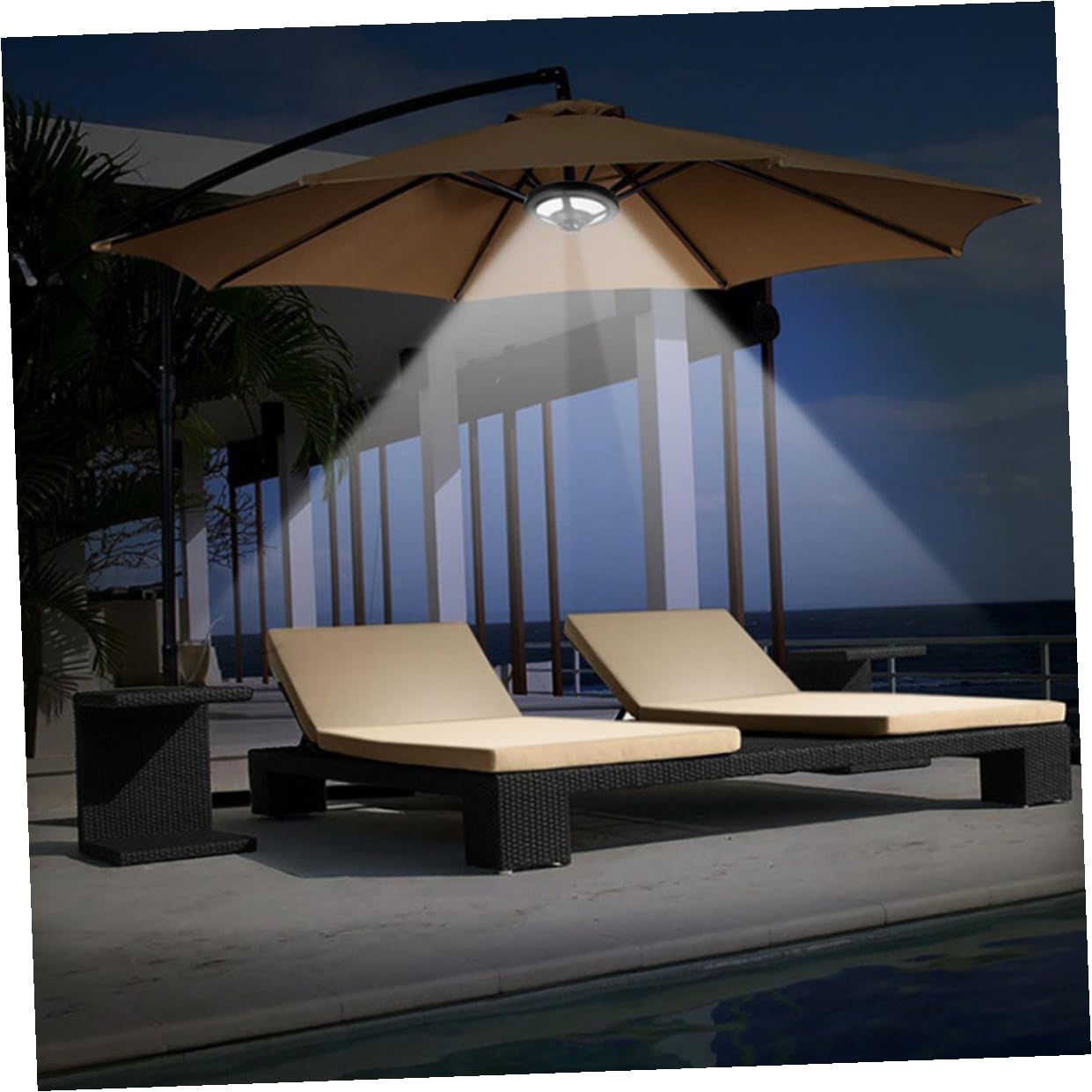WOONEKY Lampe Camping LED Multifonction pour Parasol et Urgence Légère Portable et Éclairage Extérieur sans Pile pour Tente et Jardin