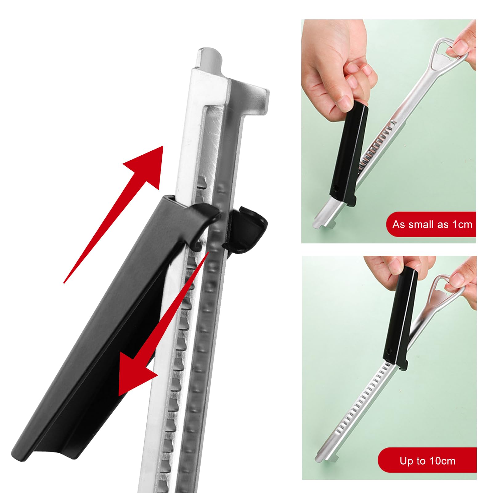 Apribottiglie Multifunzione 2 In 1 In Acciaio Inox Per Anziani E Mani Deboli, Regolabile Per Vasetti E Barattoli - 2