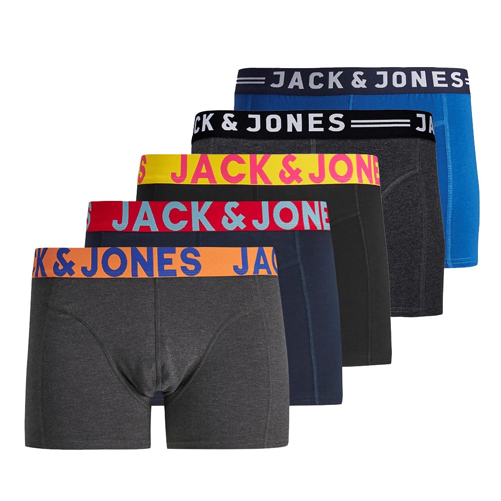 JACK & JONES Herren 5er Pack Boxershorts Mix Unterwäsche Mehrpack,5er Pack #1 Ohne Wäschesack,XL