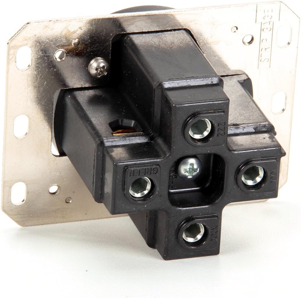 Bag view of Hubbell 8460A receptacle showing wiring terminals