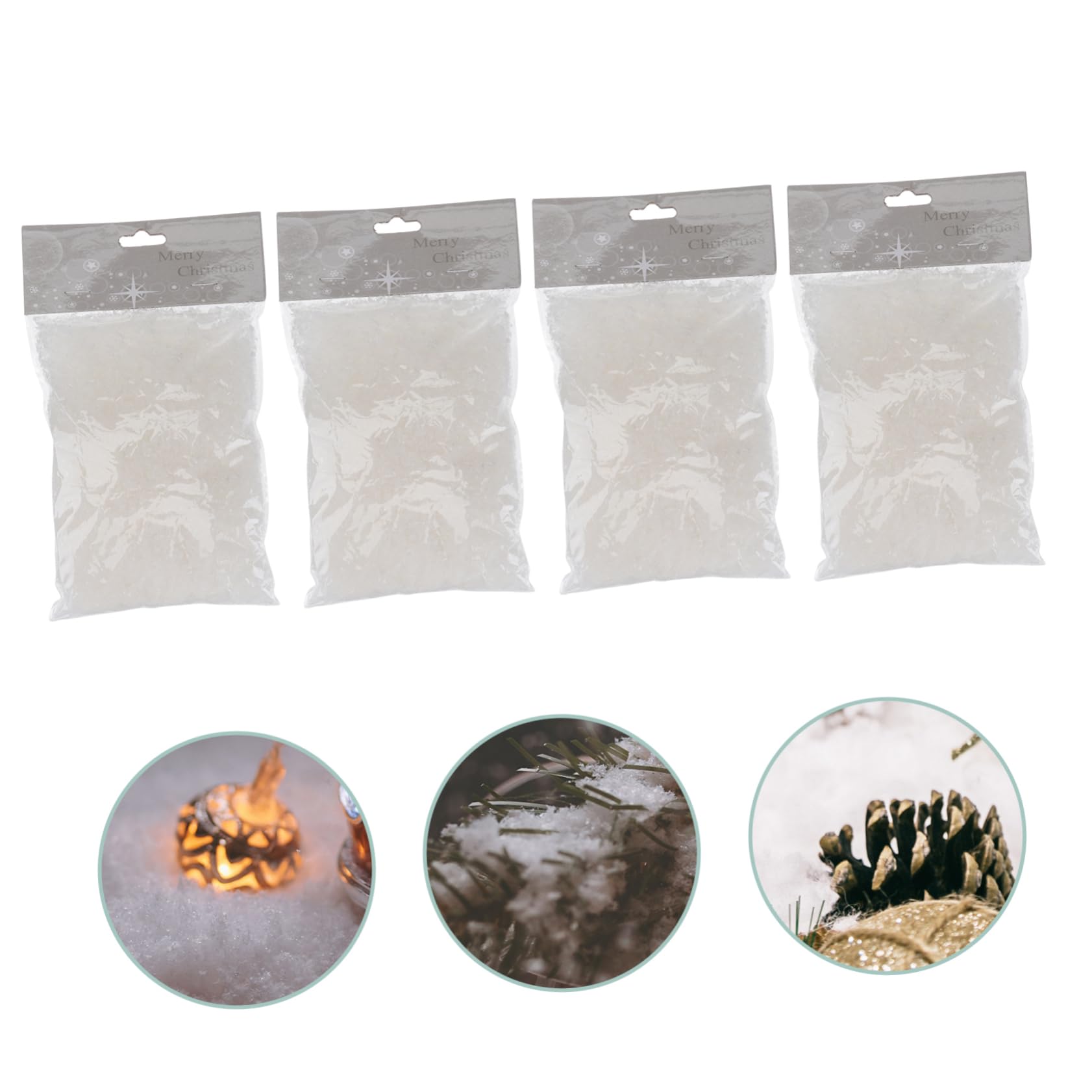 QUMIIRITY 4bags Artificial Simulation Snow Decor Each for Christmas and Decorations for Holiday Photography and Creating Atmosphere