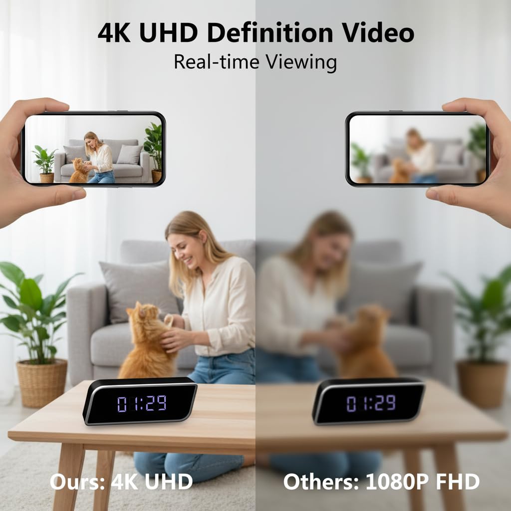 Smart-Uhr-Kamera 4K UHD Nachtsicht 2600mAh Akku WLAN AP
