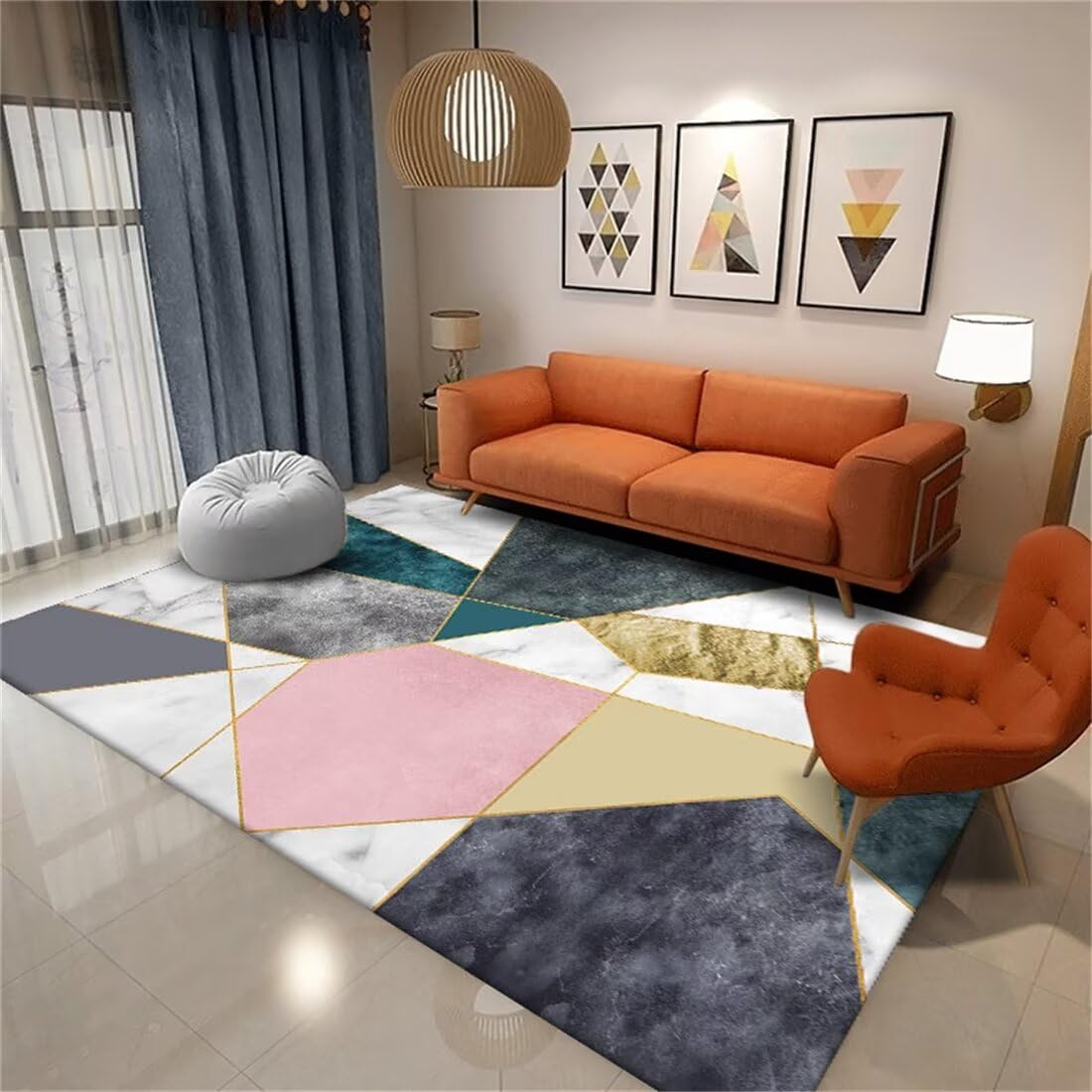 Tapis anti-salissure pour salon moderne 160x200 afin d'éviter la poussière