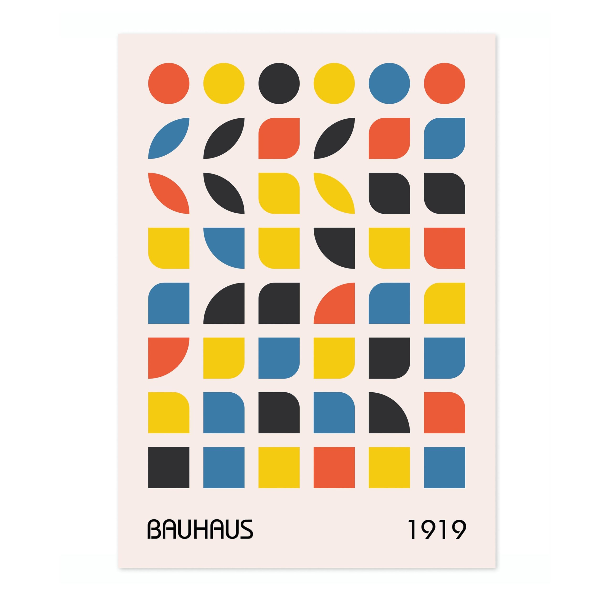 Slice & Dice Bauhaus Poster Mid Century Modern Wall Decor Print, Abstract Geometric Wall Art Boho Abstract Artwork Architecture, Archival Matte, A4 (Print Only) - 29.7x21cm โ image 1