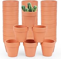 CUZZME 26 Pack 3 Inch Terracotta Clay Pots with Drainage Hole - Small Flower Pots for Succulents, Indoor Outdoor Plants, DIY Crafts