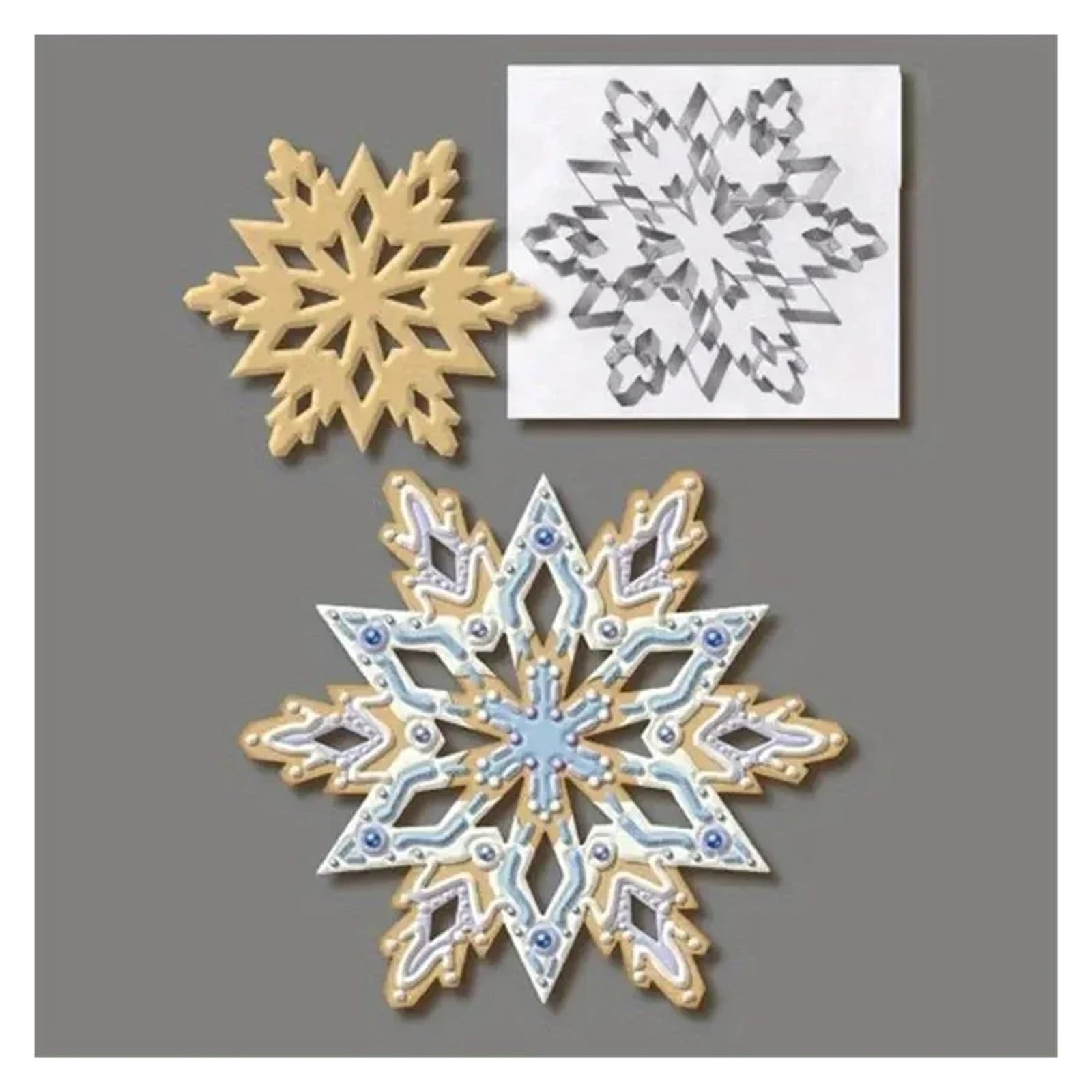 Edelstahl-Schneeflocken-Ausstecherform, Keks-Gebäck-Kuchenform for Backen, Werkzeug, DIY-Weihnachts-Schneeflocken-Plätzchenformen
