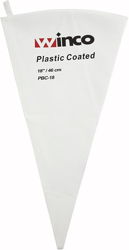 Winco Pastry Bag Cotton with Plastic Coating, 18-Inch,White | Comfortable grip, Great for Icing, Frosting, Pastries and Cake Decorating
