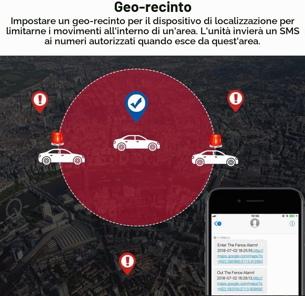 Riloer GPS/GSM Inseguitore di veicoli GPS303F TK303F Allarme di movimento per porta, senza scatola al dettaglio