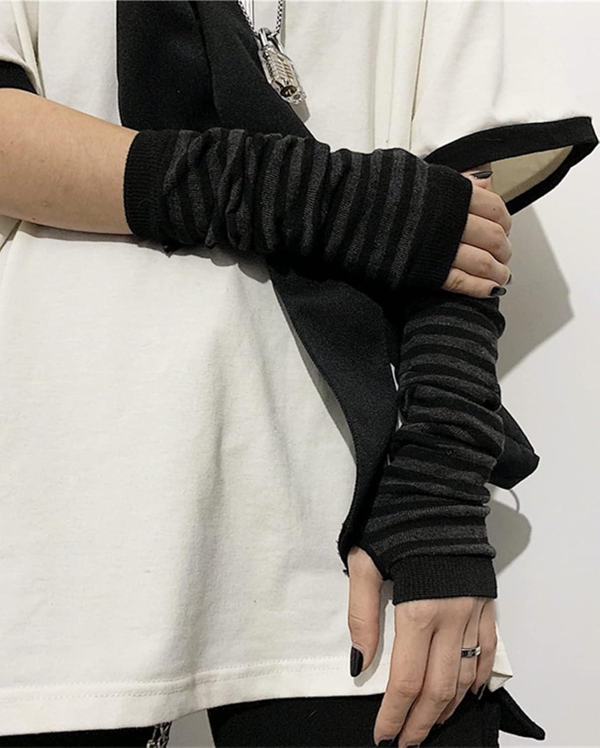 Goth Arm Warmers Emo Punk Y2k Arm Sleeves Fingerless Liberia Ubuy