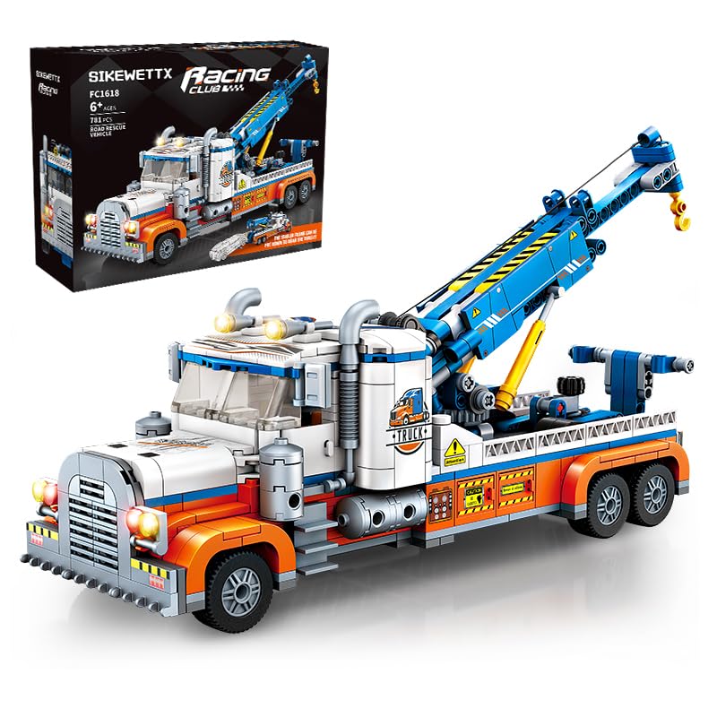 Amazon.com: Tow Truck Building Kit 781 PCS, Crane Semi and Trailer