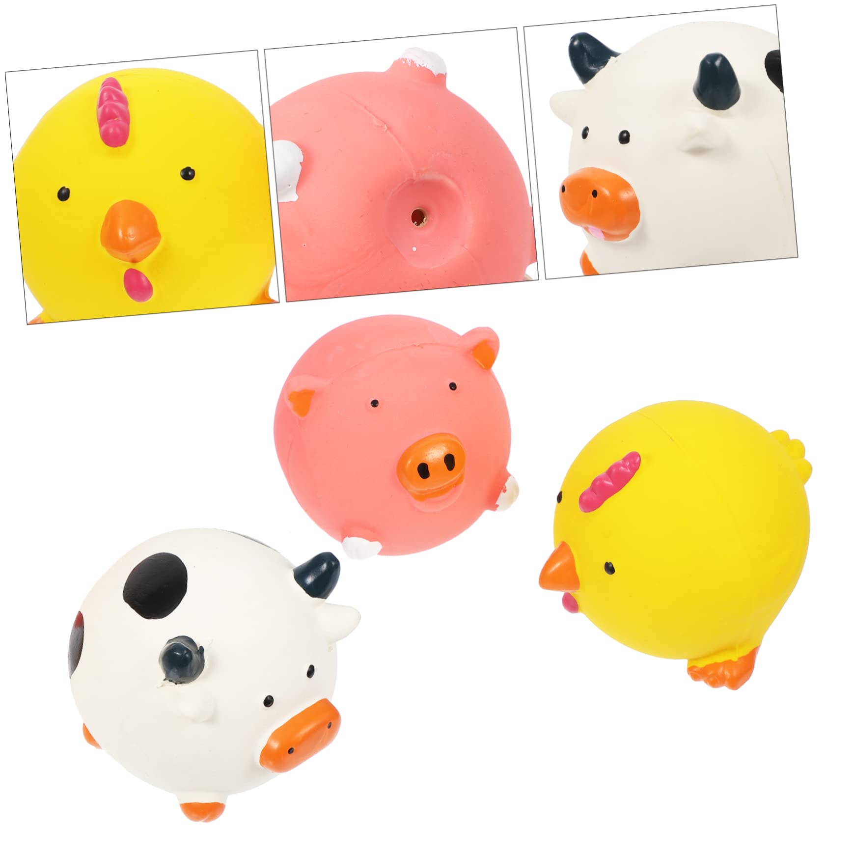 Angoily 9piezas Juguete para Perros De Látex Juguetes Masticables Squeak para Cachorros y Mascotas Incluye Cerdito Pollito y Vaca Seguro y Duradero