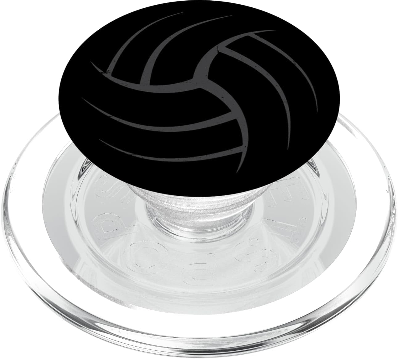 Volleyball Outline Damask on Black PopSockets Grip and Stand for Phones and Tablets PopSockets MagSafe PopGrip for iPhone