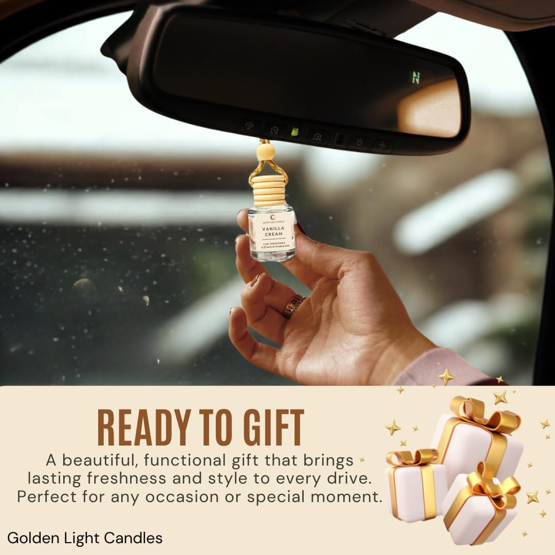 Car Air Freshener Hanging | Vanilla Car Air Fresheners | Long-Lasting Fragrance Oil Diffuser | Cute Scent Diffuser | Pack of 3 | Made in USA