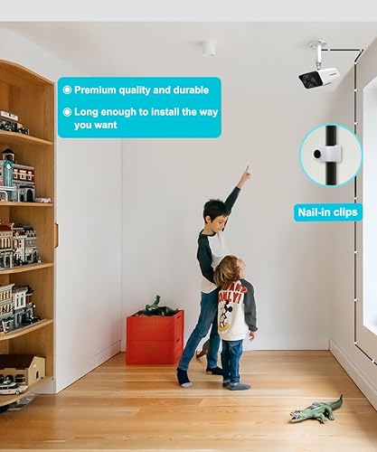 Miniatura 5 de Basesailor Cable de extensión de alimentación de 12 V CC de 30 pies, paquete de 2 unidades, 9 V, 24 V, 0.217 in x 0.083 in, adaptador de enchufe