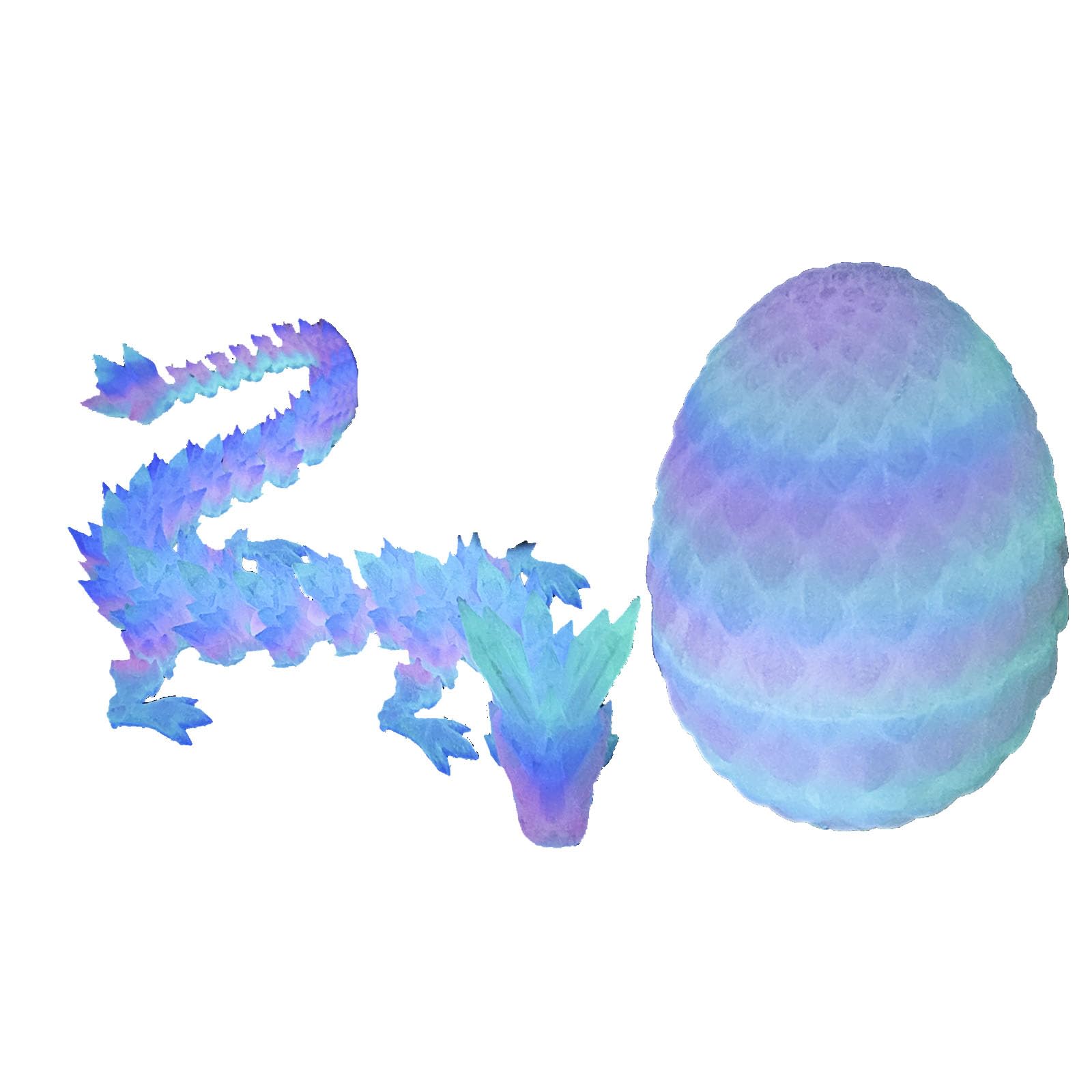 Luminous B Crystal Dragon: Full Articulated, Glows in Dark, Dragon Egg Fidget Toy for Home Office Decor & Kids-Adults Desk Toys