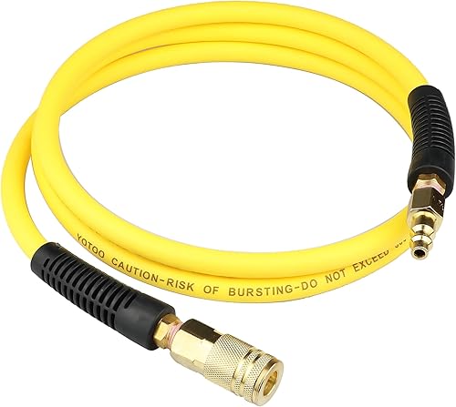 Miniatura 10 de YOTOO Manguera de aire híbrida de 38 pulgadas por 25 pies, 300 PSI resistente, ligera, resistente a las torceduras, flexibilidad para todo tipo de