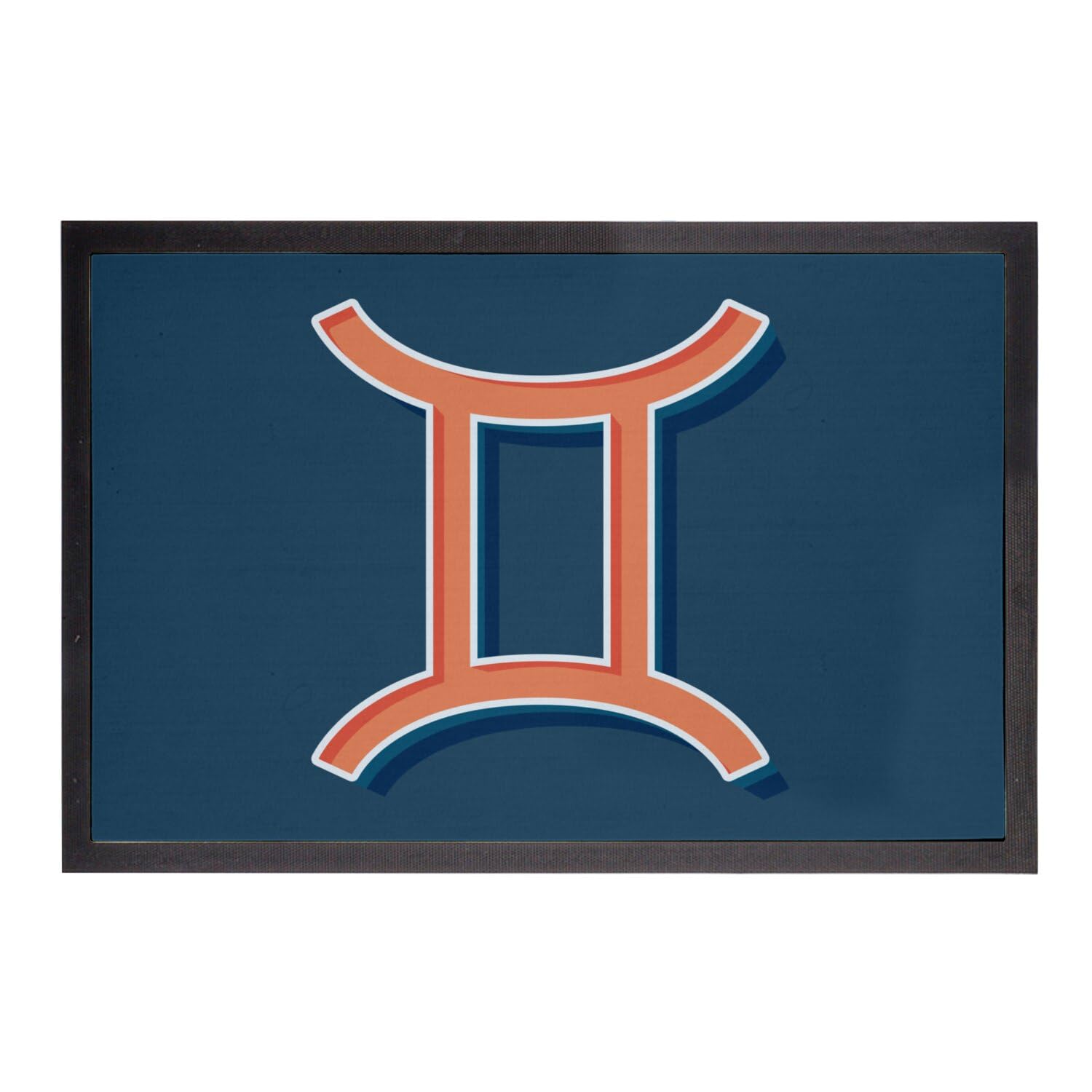Paillasson bleu zodiaque Gémeaux 60x40cm tapis d'entrée décoration astres et symbole