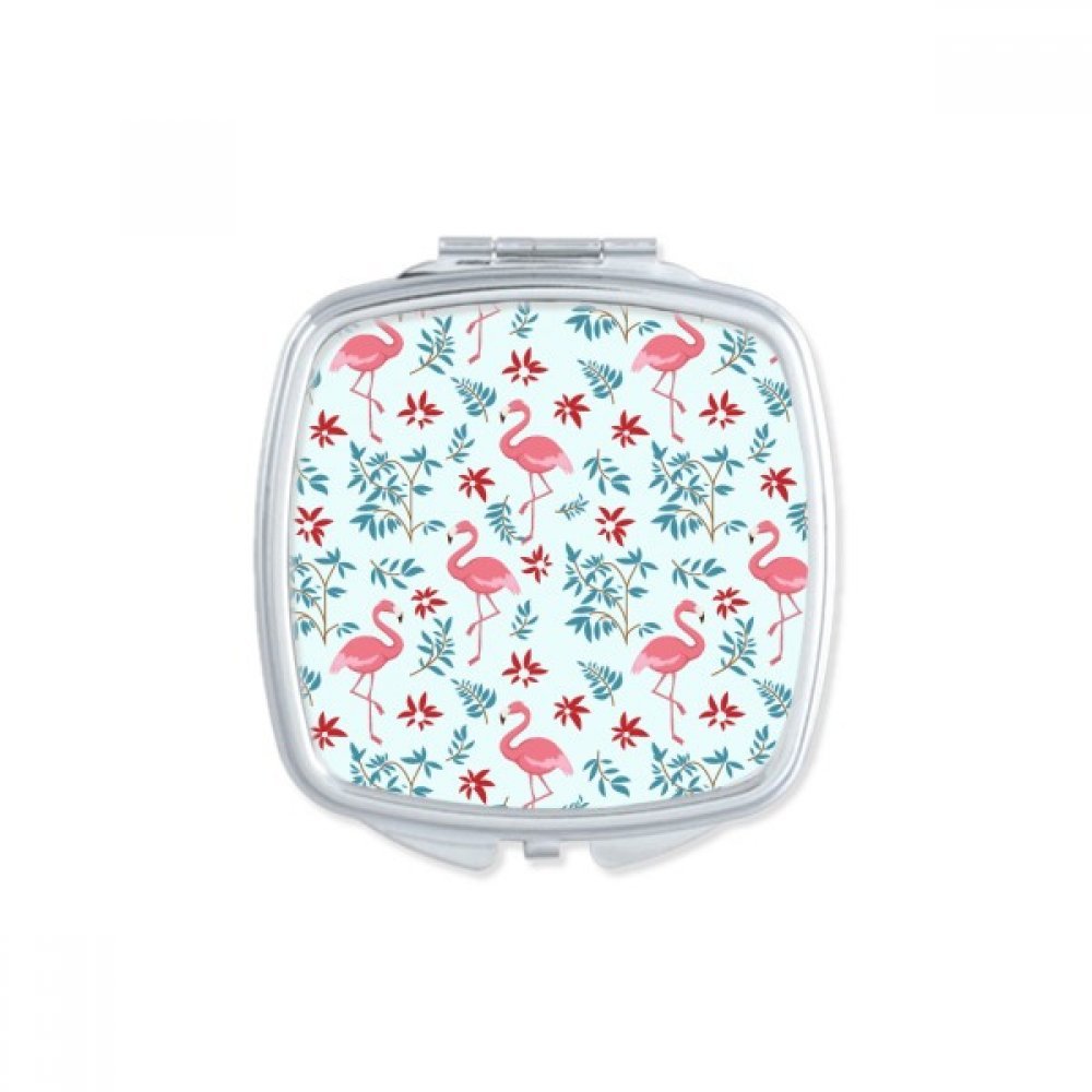 Miroir compact flamingo plantes tropicales de poche pour rester fraîche au bureau ou en voyage