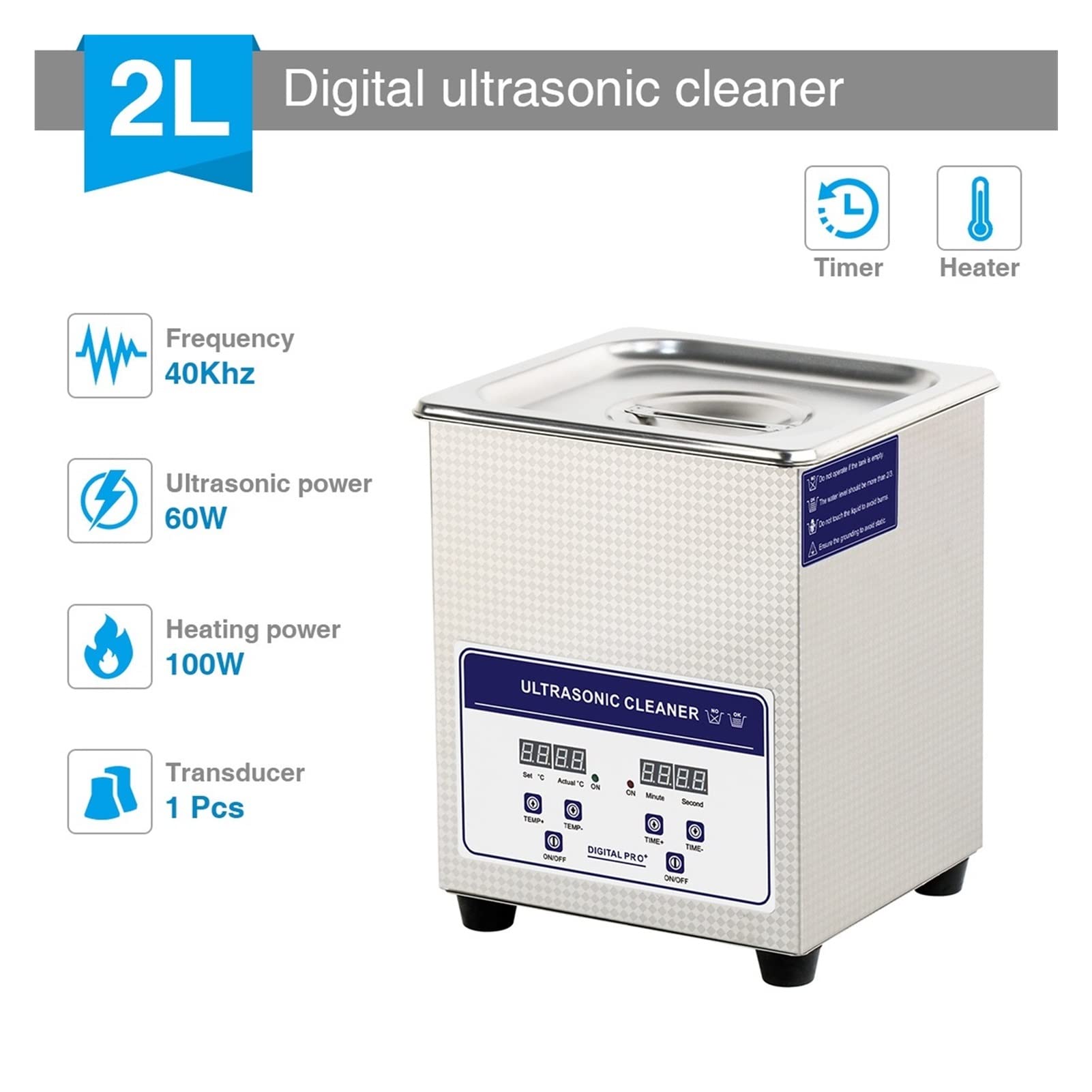 加熱機能 超音波洗浄機 2L Amazon | Frifreego 2L 超音波洗浄機 デュアル周波数 28/40khz