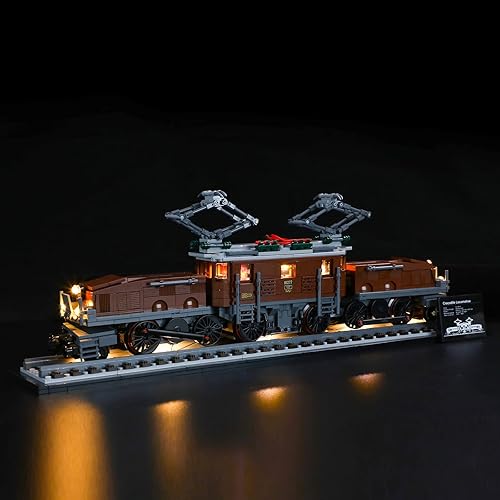 Kit de luz LED compatible con locomotora de cocodrilo Lego - Juego de iluminación para modelo de construcción Creator 10277 (juego de modelos no