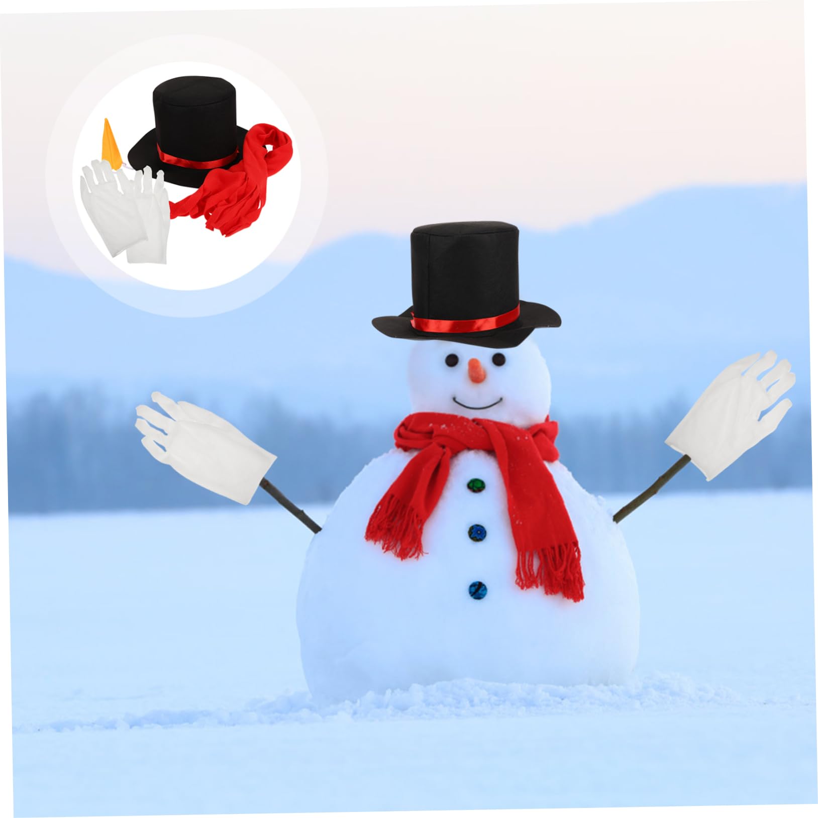 PRETYZOOM 3 Juegos De Muñeco De Nieve Conjunto De Vestir Decoración De Muñeco De Nieve Accesorios Aire De e Accesorios para Hacer De e Sombrero con Bufanda