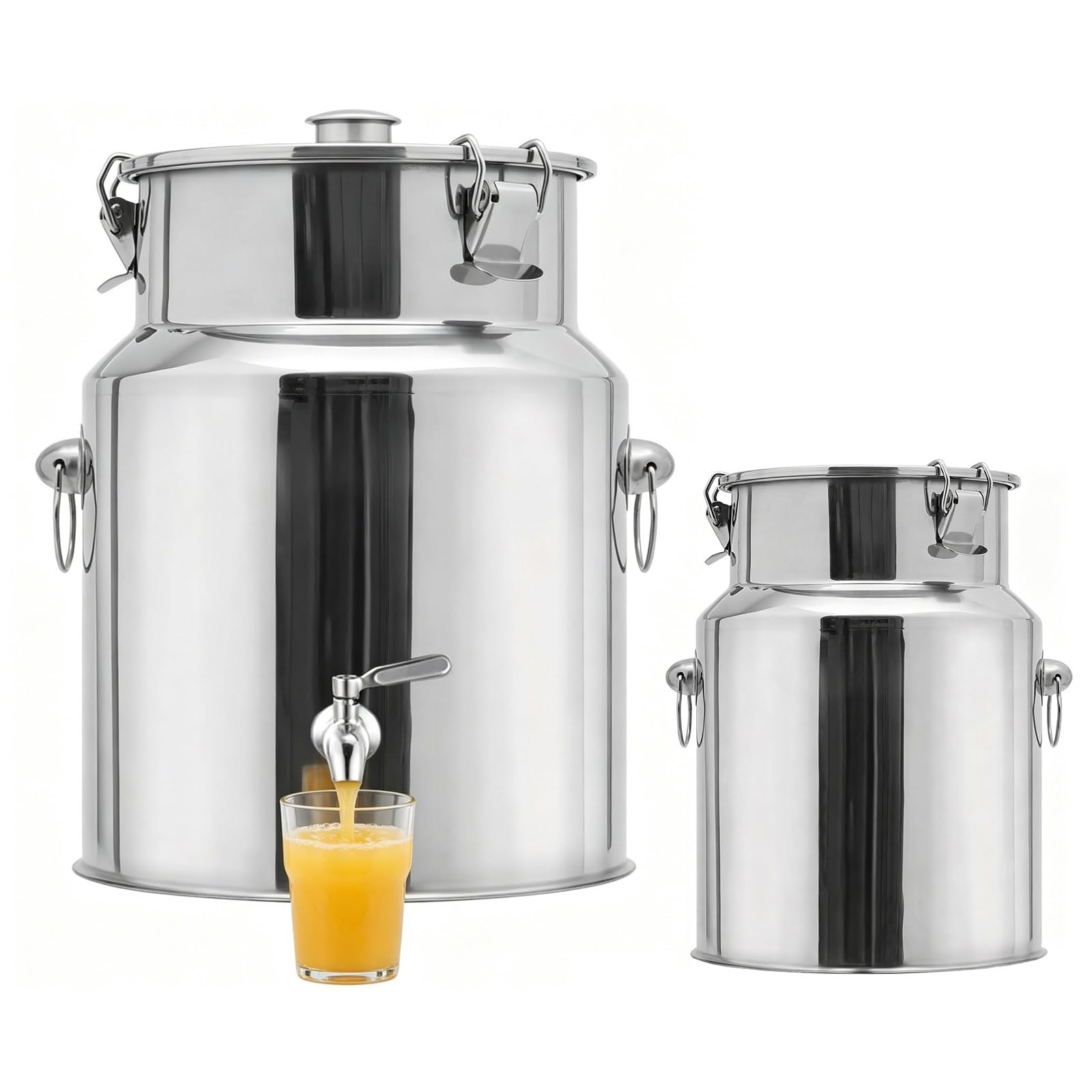 Fusto per Olio in Acciaio Inox 5l 10l 15l 20l 30l 50l, Contenitore Alimentare con Rubinetto e Guarnizione Antiperdita, Bidone Antiruggine per Cucina(With Spigot,9L/2.38Gal)