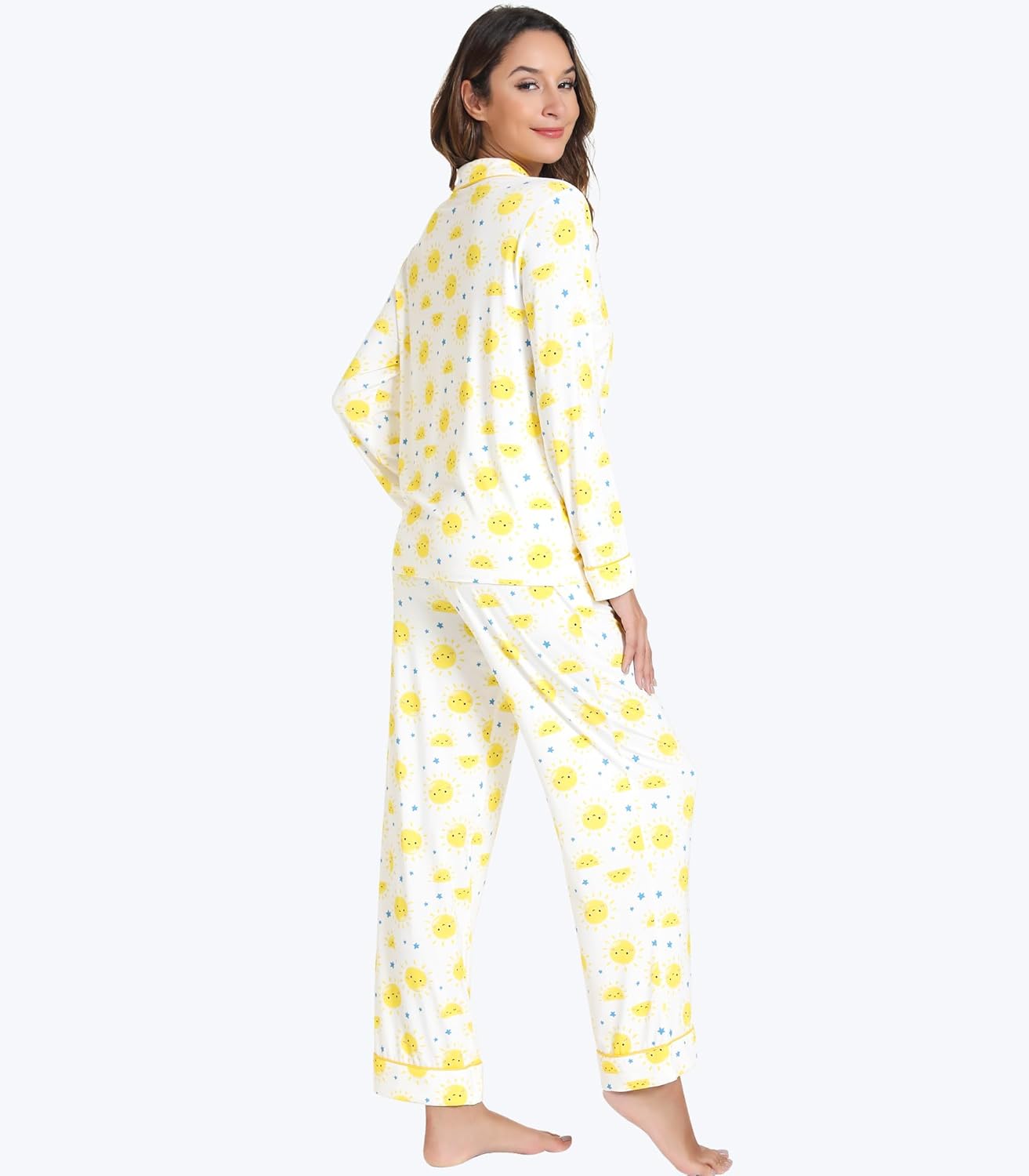 Viscose from Bamboo Pajamas Set for Women Soft Button Down Sleepwear Pj Lightweight Lounge Sets with Pockets S-XXL - Image 5