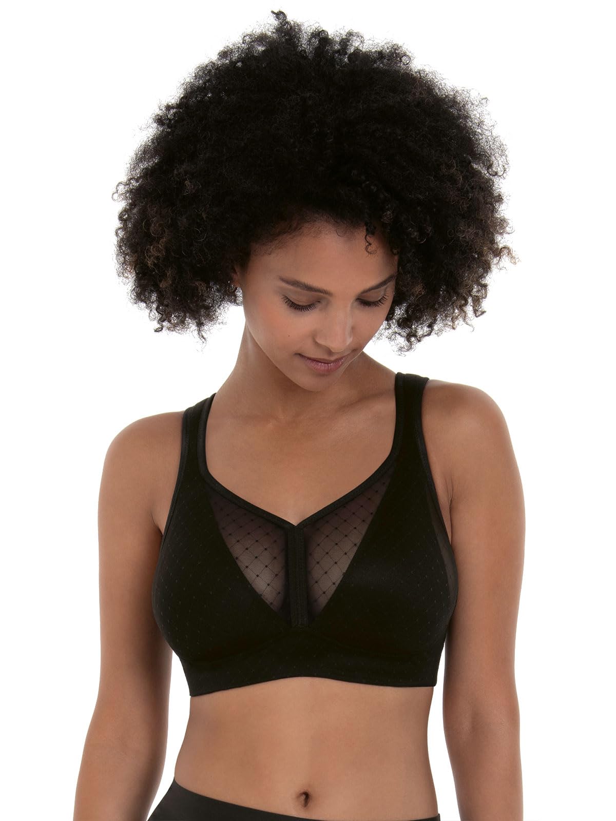 Anita Women's Eve 5211 Wire Free Soft Bra – Black 38A, Wide Straps, Breathable, Medium Support