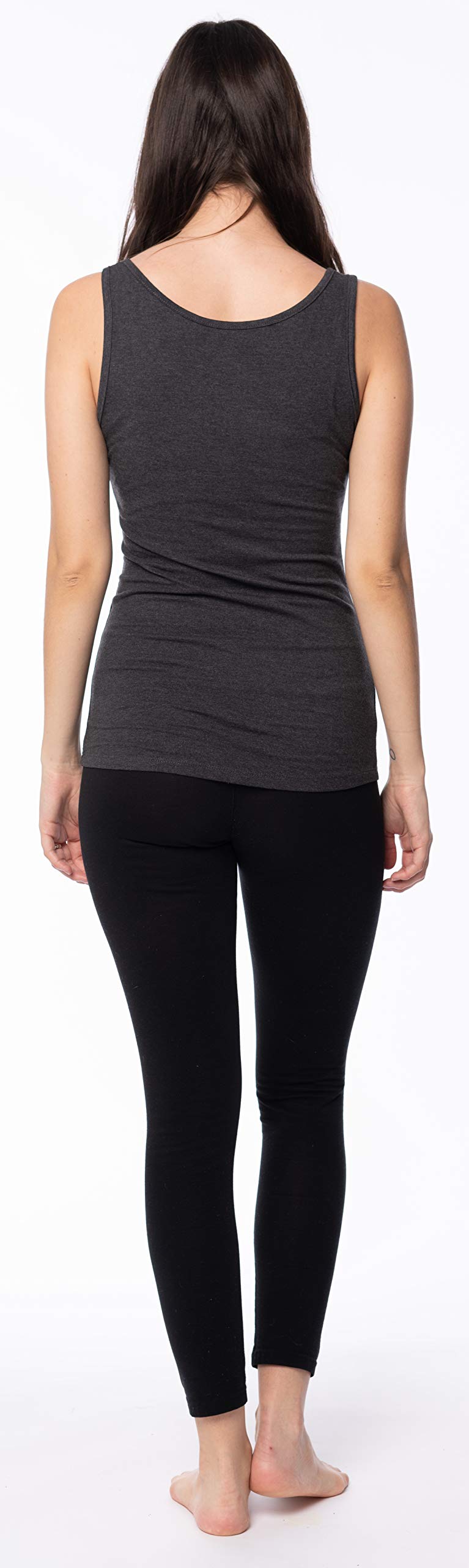 Sexy Basics Camiseta sin mangas de algodón elástica para mujer, varios paquetes y colores