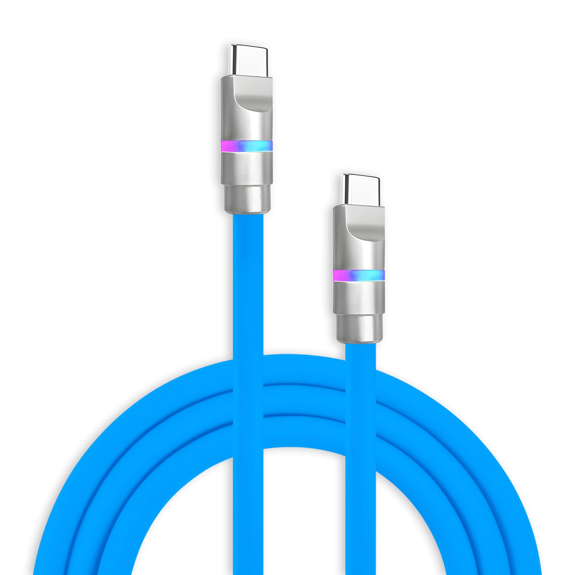 chubbycable Neon Chubby - Fast Charge Cable with Smart Light RGB Color Gradual Light Up 100W Charging Cord LED USB C Cable Compatible with iPhone 17-