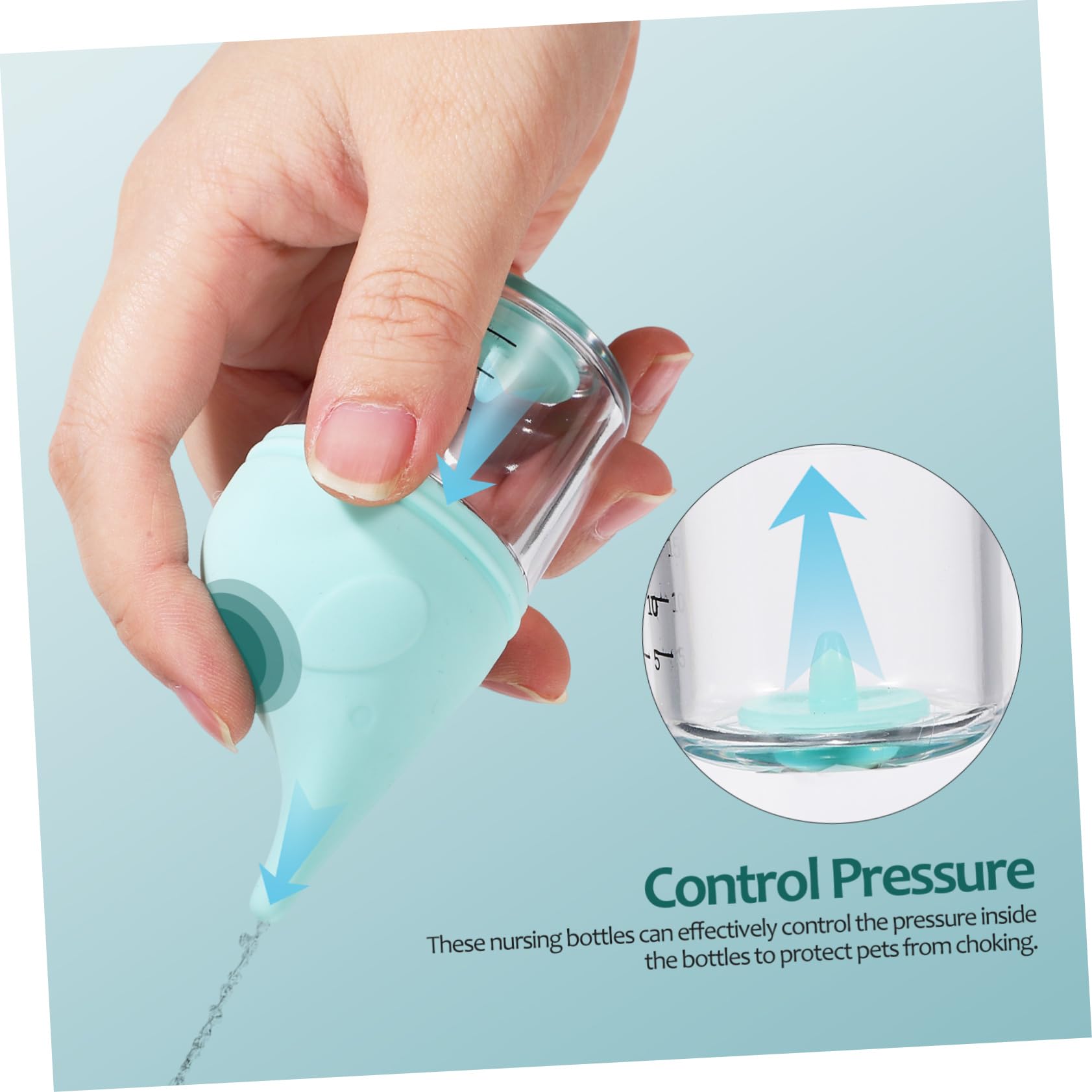 BCOATH Ergonomic Kitten Feeding Bottles 2pcs Puppy Bottle Feeder Safe Silicone Nipples