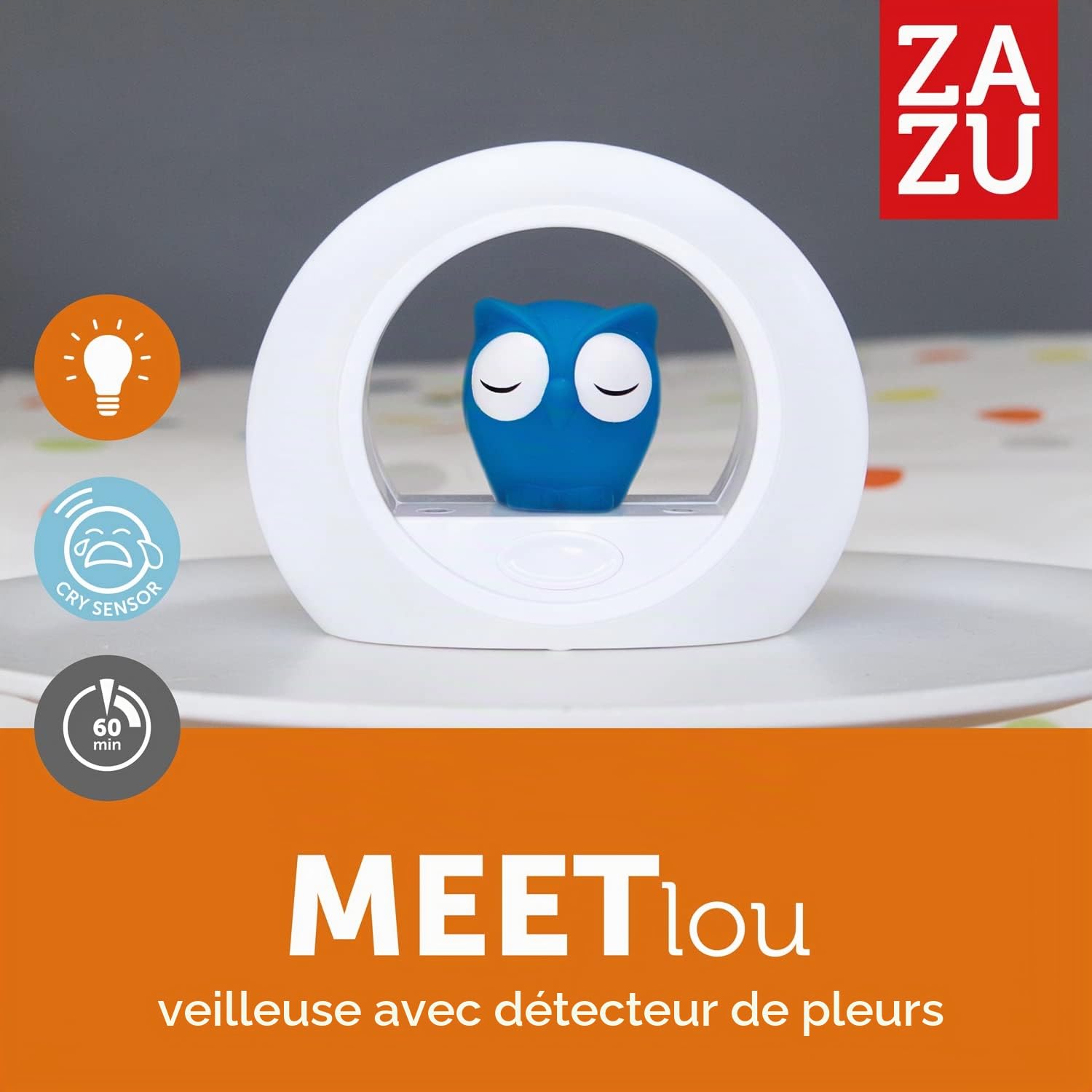 Veilleuse Lou le Hibou Bleu - Zazu