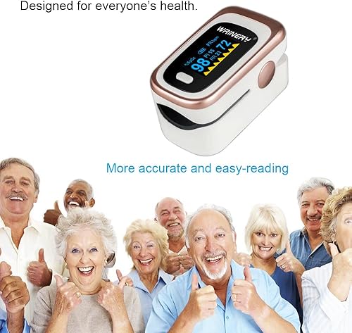 Miniatura 6 de Monitor de saturación de oxígeno (O2), pulsioxímetro, monitor de oxígeno, oximetría portátil OLED a pilas, con tira para colgar