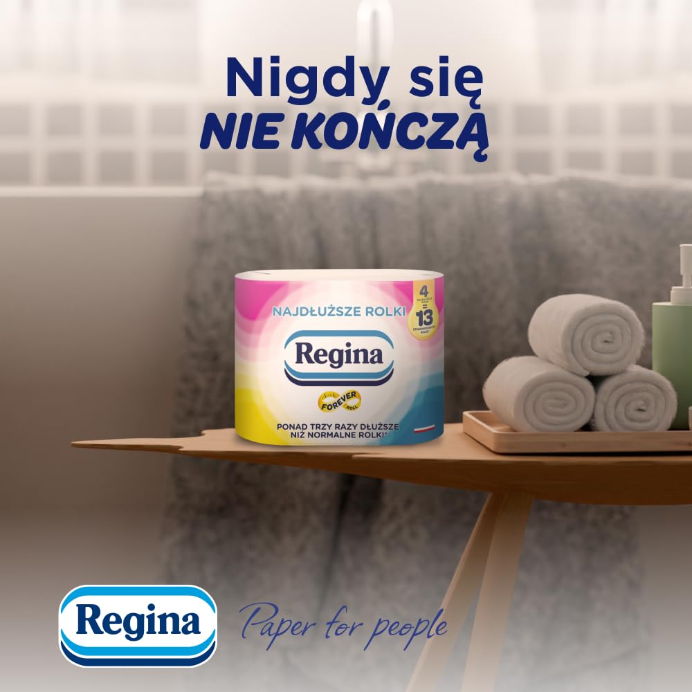 Regina Najdłuższe Rolki, 60 Rolek Papier Toaletowy, 2 Warstwy