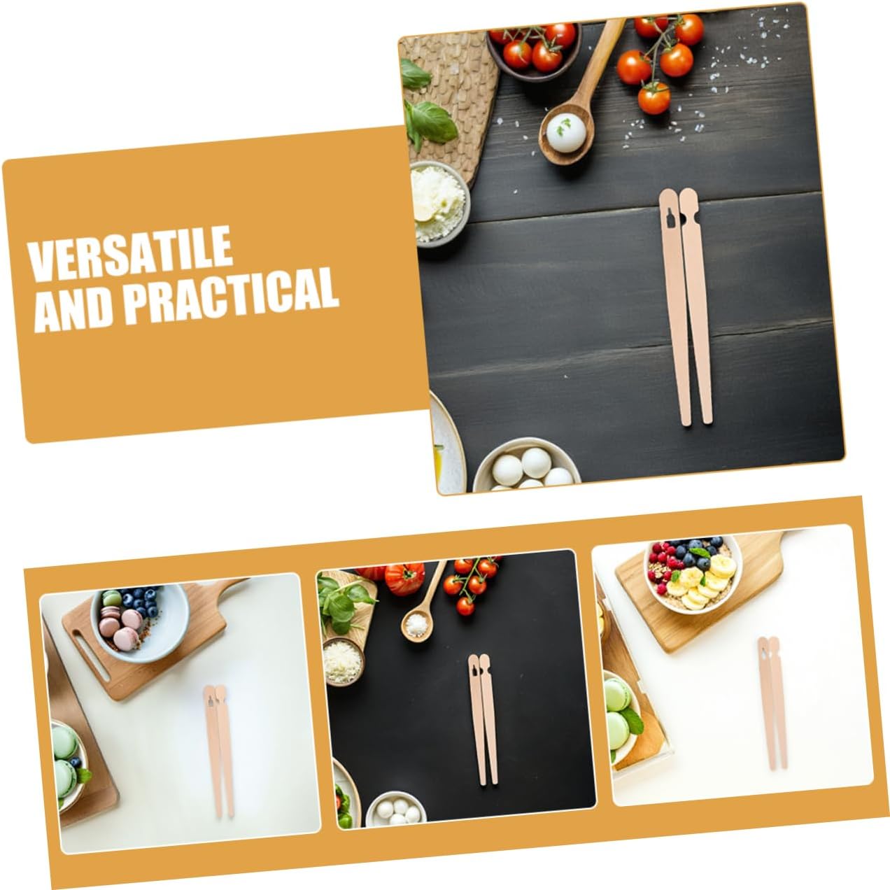 PRETYZOOM 200pairs Wooden Tongs for Pastry and Food Serving Versatile Flat Chopsticks Trainer for Boy Girl and Adults Natural Wood for Gatherings and Learning Chopstick Skills