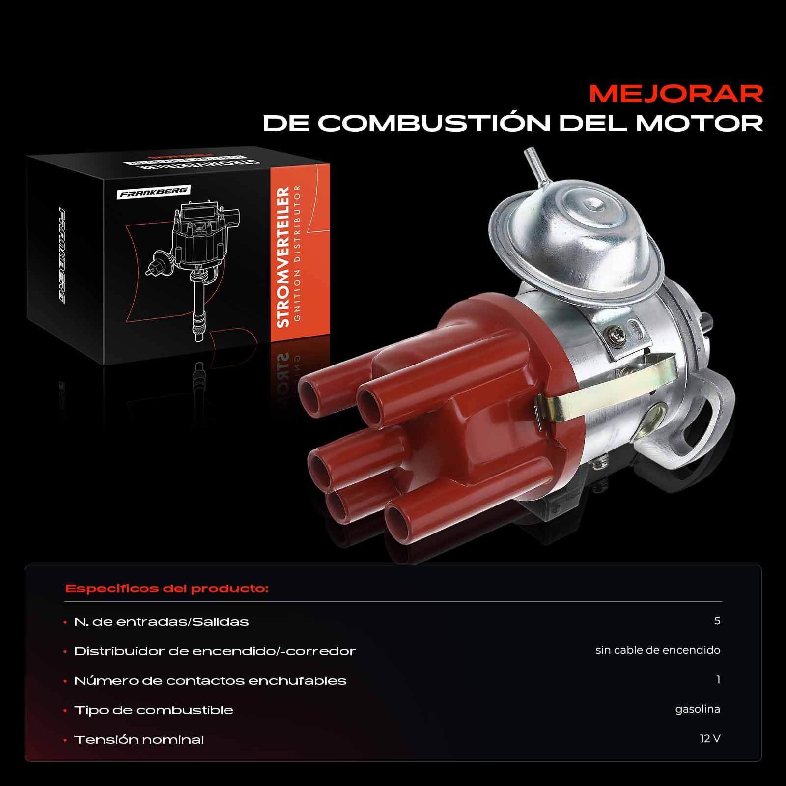 Frankberg Distribuidor de encendido de gasolina de 3 Polos | Compatible con: Polo Classic 80 86C, Golf II 19E 1G1, Polo 80 86C, J.e.t.t.a II 165 19E 1G2, 353, Ibiza II 6K1