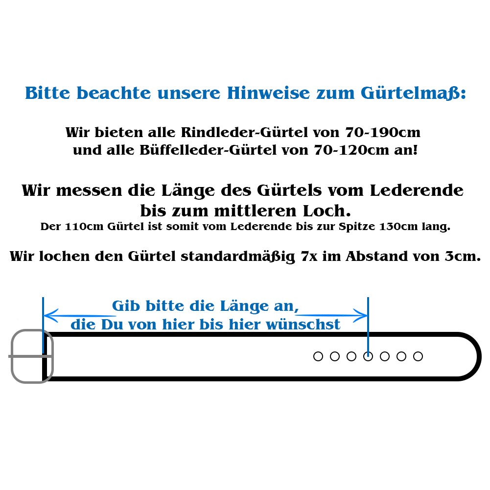 Wolfszeit Nickelfreier Ledergürtel SNAER aus echtem, hellen Rindleder - für Herren und Damen - ca. 3,9cm breit