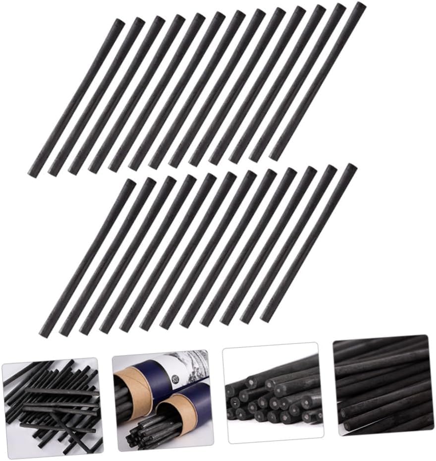 Operitacx 25pcs Willow Charcoal Sticks Sketch Bar Drawing Supplies 7-9mm Natural Carbon Charcoal Pencils for Artists and Beginners Suitable for Sketching and Painting