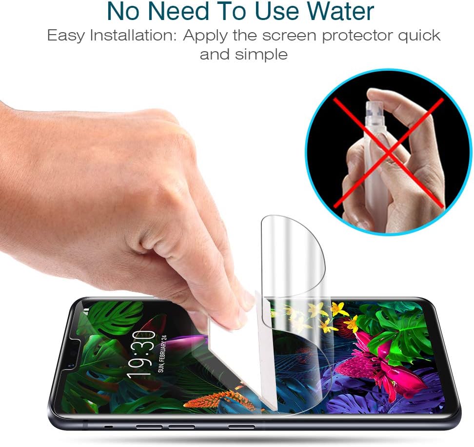LK 3 Pack Screen Protector Compatible with LG G8 Thinq, Flexible Film, HD Transparent, Bubble Free, Case Friendly