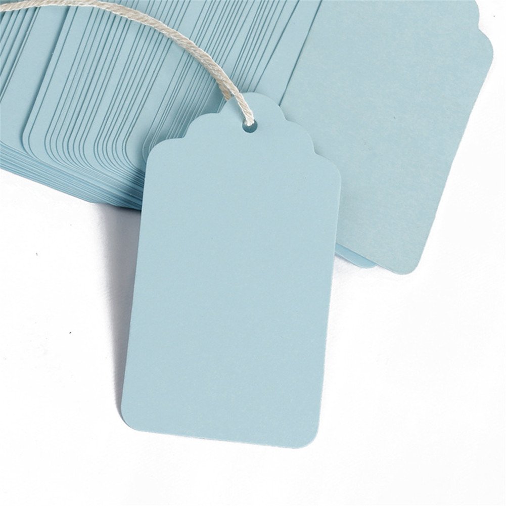 100 Etichette Regalo In Carta Bianca Con Spago – 6x6 Cm, Perfette Per Pacchi Natalizi, Bagagli, Prezzi E Feste - 5
