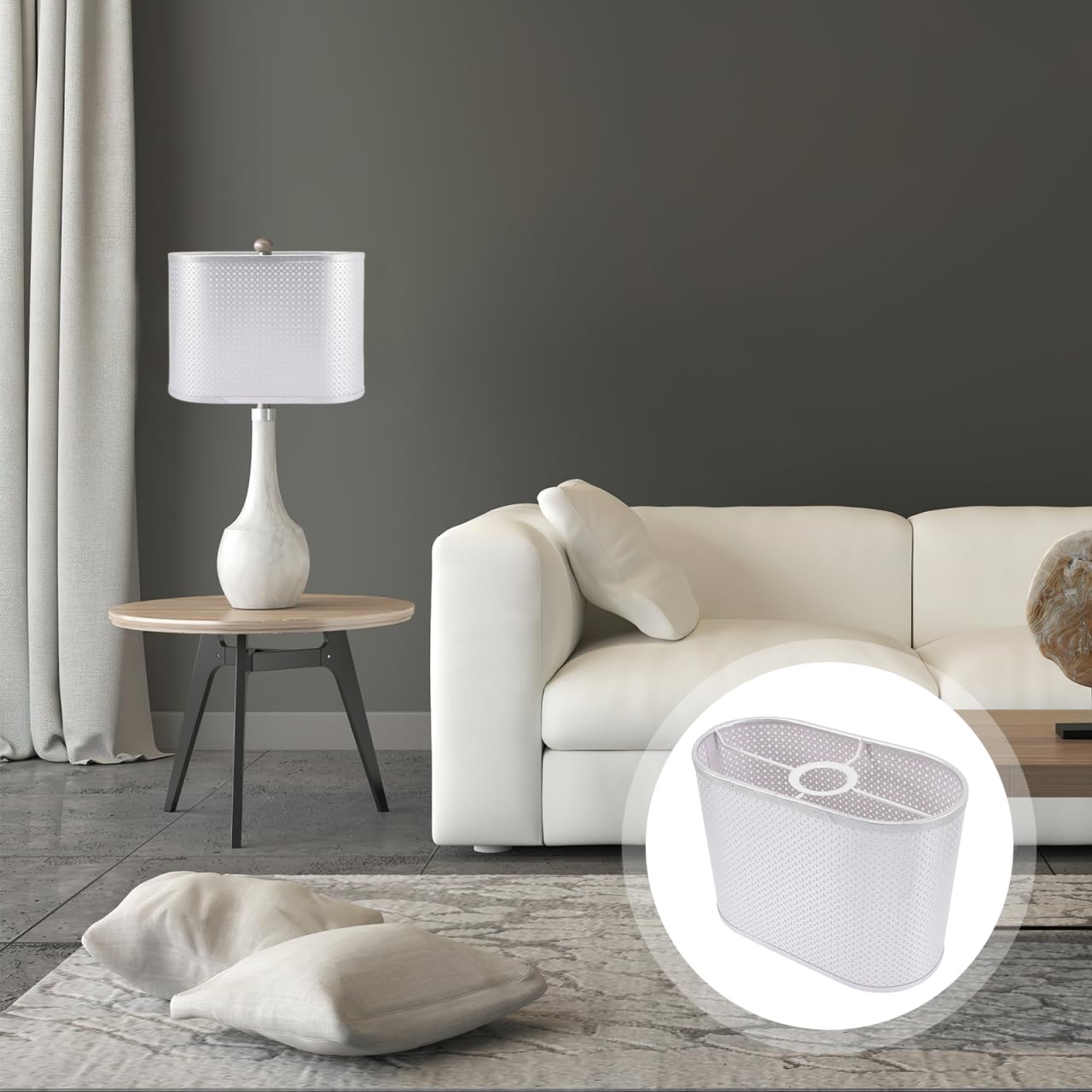 Pantalla de lámpara de hotel para lámparas de mesa y pie - Pantalla de luz de tela para el hogar y el hotel - Pantalla delicada 8