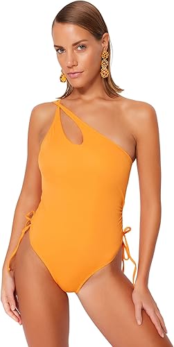 Trendyol Maillots De Bain En Tricot Uni Pour Femme, Bleu