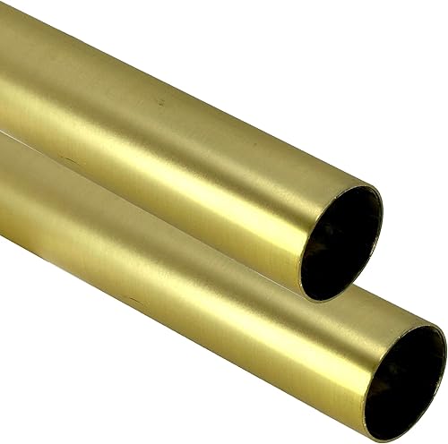 Barra redonda resistente para armario de 94 pulgadas 1 516 pulgadas de diámetro (1.260in) Poste de ropa de latón satinado Paquete de 2