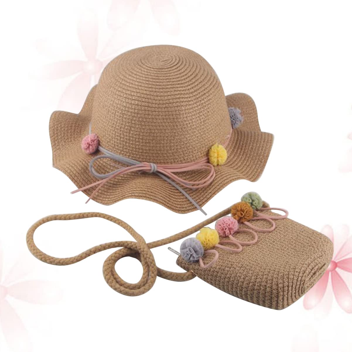 SOIMISS 2st Strandtasche Strohhandtaschen Mit Reißverschluss Rattan Geldbörse Klein Gewebte Umhängetasche Strandhut Große Krempe Sonnenhut Kleinkind Kinder Hölzern Kopfbedeckung Baby