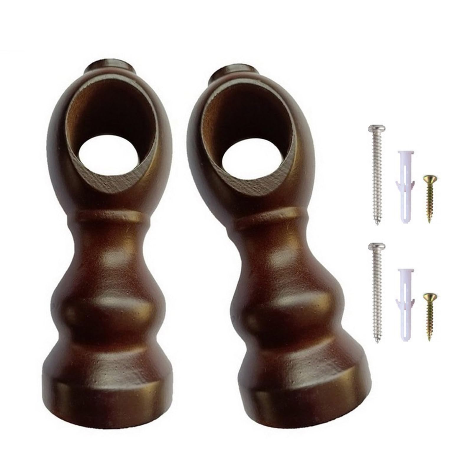 Decorative Curtain Bracket Strong Load Bearing Designs Wooden Curtains Bracket Pair for Various Drapery Styles Adjustable Curtain Rod Mounts